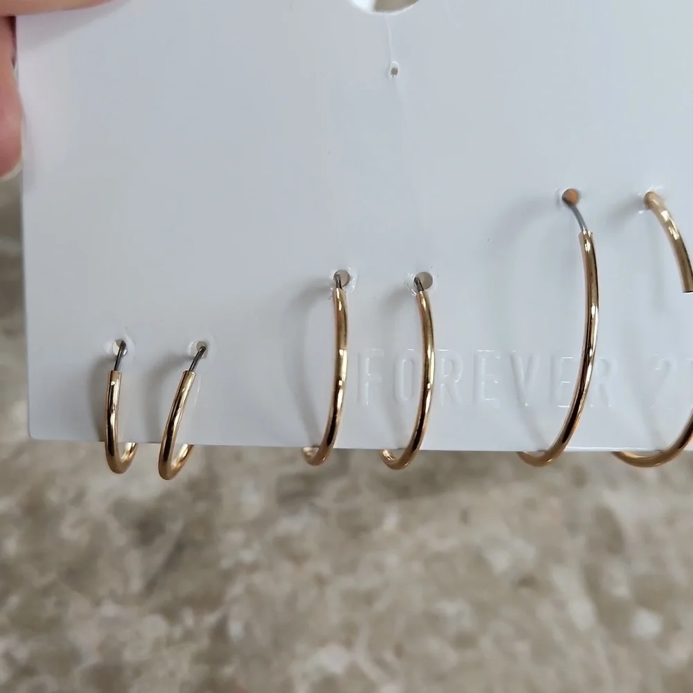 Elegant Gold and Silver Hoop Earrings Set